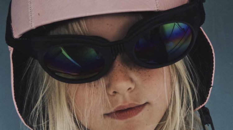 Outdoor Adventure Girl With Helmet And Goggles