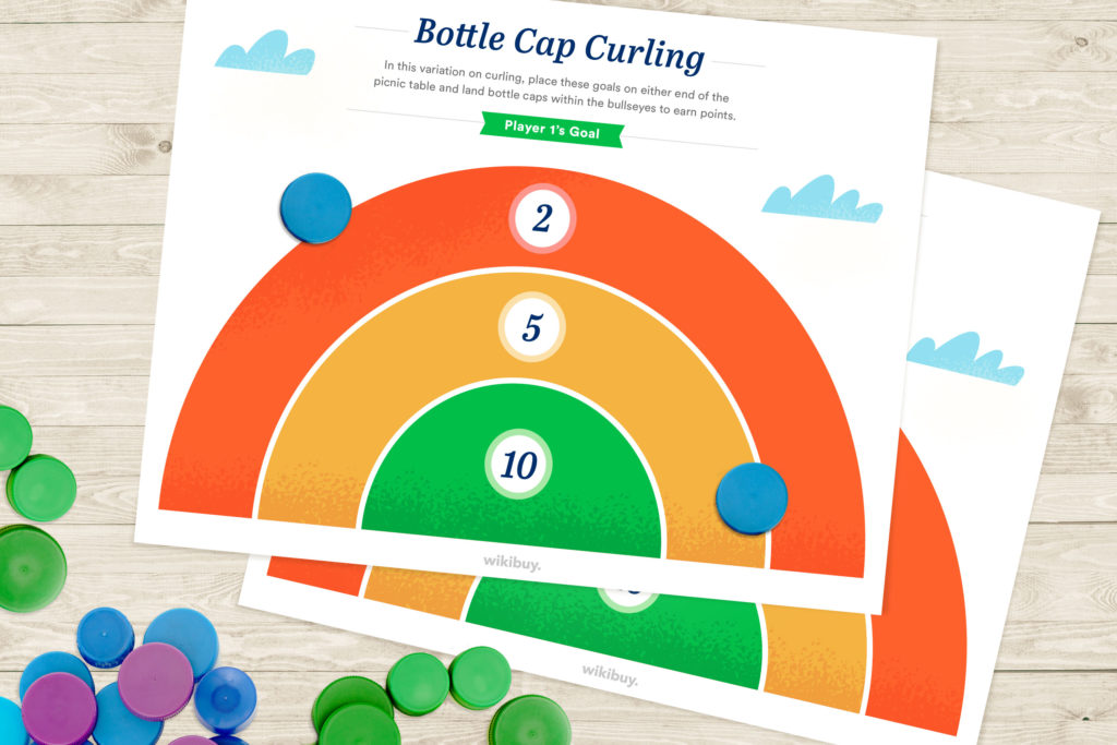 outdoor bottle cap curling kid's game