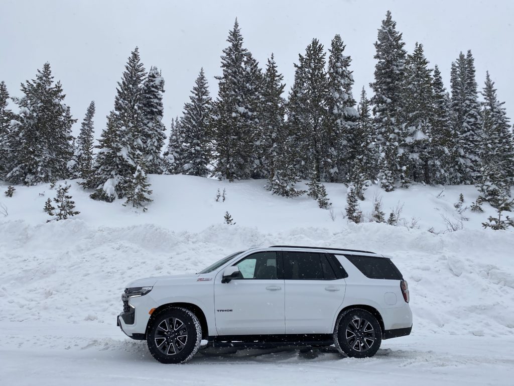 The 2021 Chevy Tahoe tackles snow with ease.