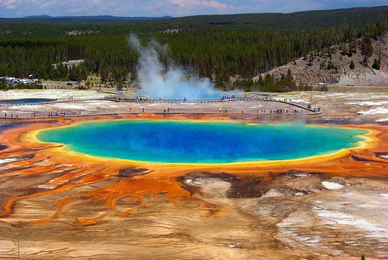 Grand Prismatic Hot Spring in Wyoming