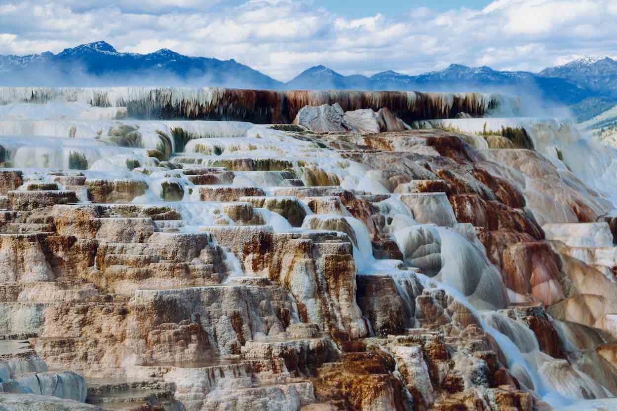 Yellowstone terrace hot springs