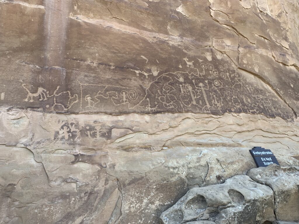 Petroglyphs seen at Mesa Verde National Park