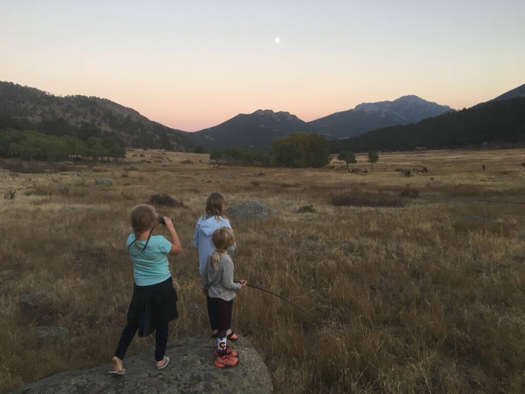 Three kids enjoy Rocky Mountain National Park