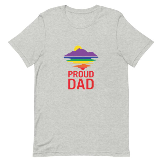 proud dad mountain lake t-shirt